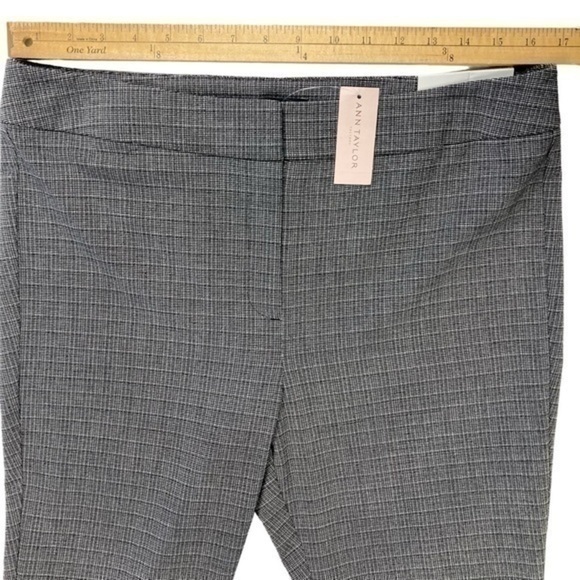Ann Taylor Ankle Pants Womens Size 12 Petite Black White Stretch Cuff Hem NEW - Picture 7 of 11